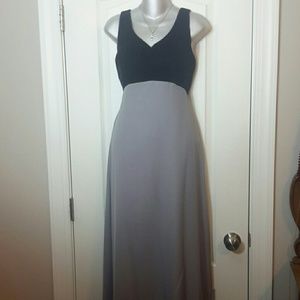 Bill Levkoff Velvet and Crepe Dress with Godét